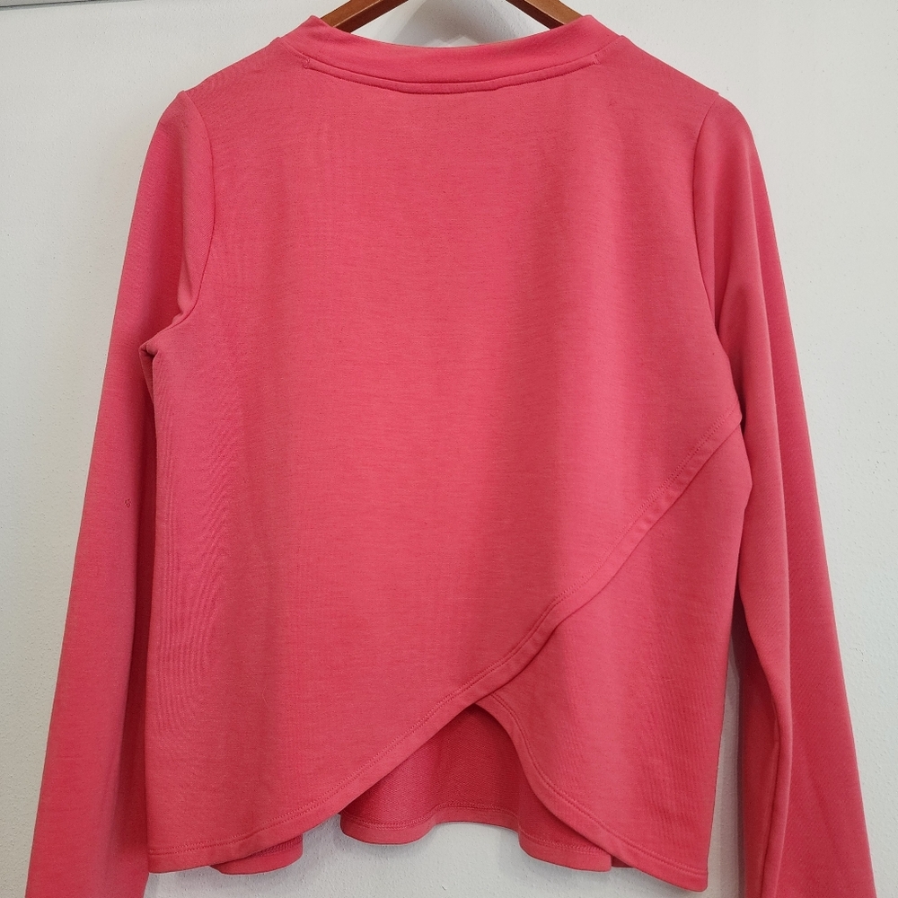 Under Armour Soft Wrap Back Athleisure Top Coral Pink Med - Picture 3 of 6